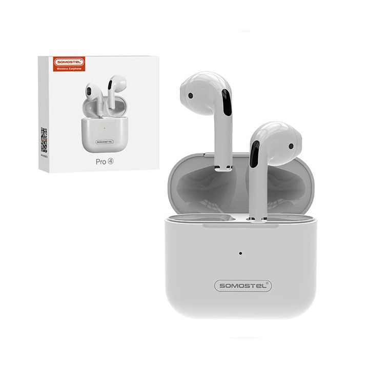  SŁUCHAWKI BLUETOOTH SOMOSTEL PRO 4 EARBUDS BIAŁY PRO4 TWS BT5.3 na NearMe.pl
