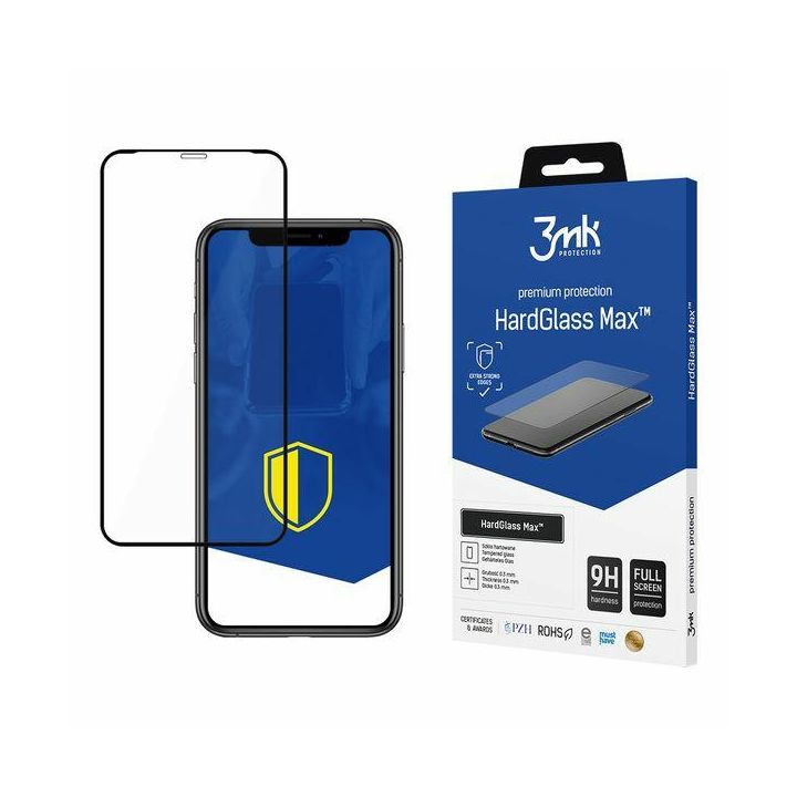 Szkło hartowane 3MK HardGlass Max do     Apple iPhone Xs czarny na NearMe.pl