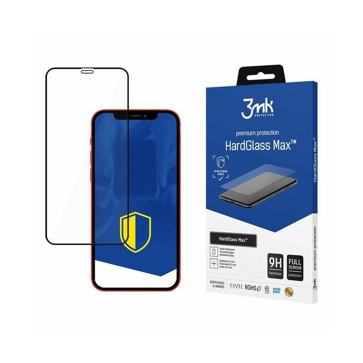 Szkło hartowane 3MK HardGlass Max do     Apple iPhone 12 / 12 Pro czarny na NearMe.pl