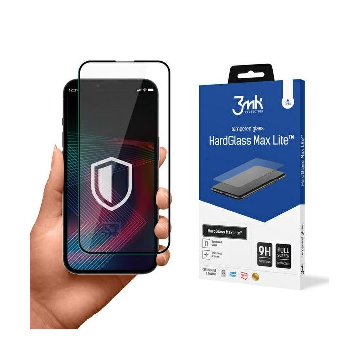 Szkło hartowane 3MK HardGlass Max Lite   do Apple iPhone 14 Pro Max czarny na NearMe.pl