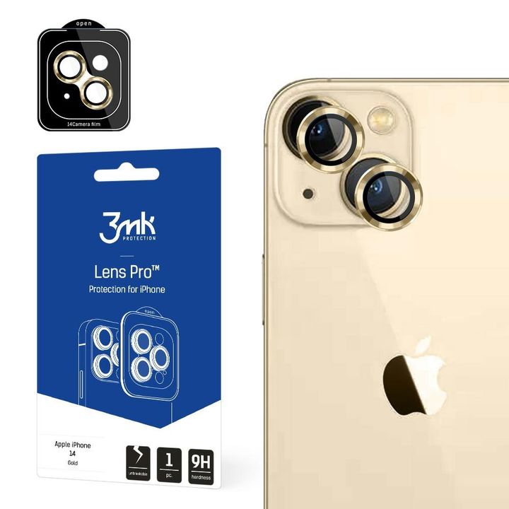 Ochrona na obiektyw aparatu 3MK Lens     Protection Pro do Apple iPhone 14 6,1" złoty/gold na NearMe.pl