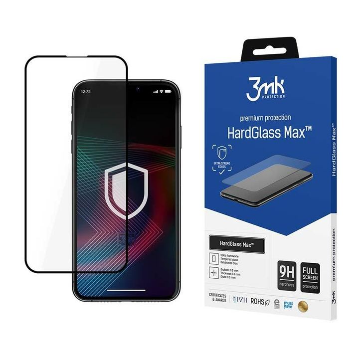 Szkło hartowane 3MK HardGlass Max do     Apple iPhone 14 Plus czarny na NearMe.pl