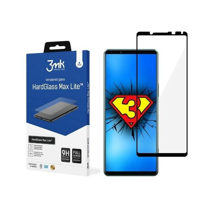 3MK HardGlass Max Lite Sony Xperia 5 IV czarny/black Fulscreen Glass Lite na NearMe.pl