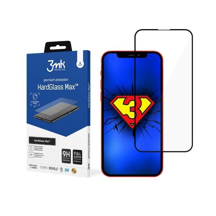 Szkło hartowane 3MK HardGlass Max do     Apple iPhone 13 Pro Max / 14 Plus czarny na NearMe.pl