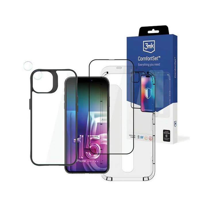 3MK Comfort Set 4in1 iPhone 15 6.1"Zestaw akcesoriów ochronnych 4w1 na NearMe.pl