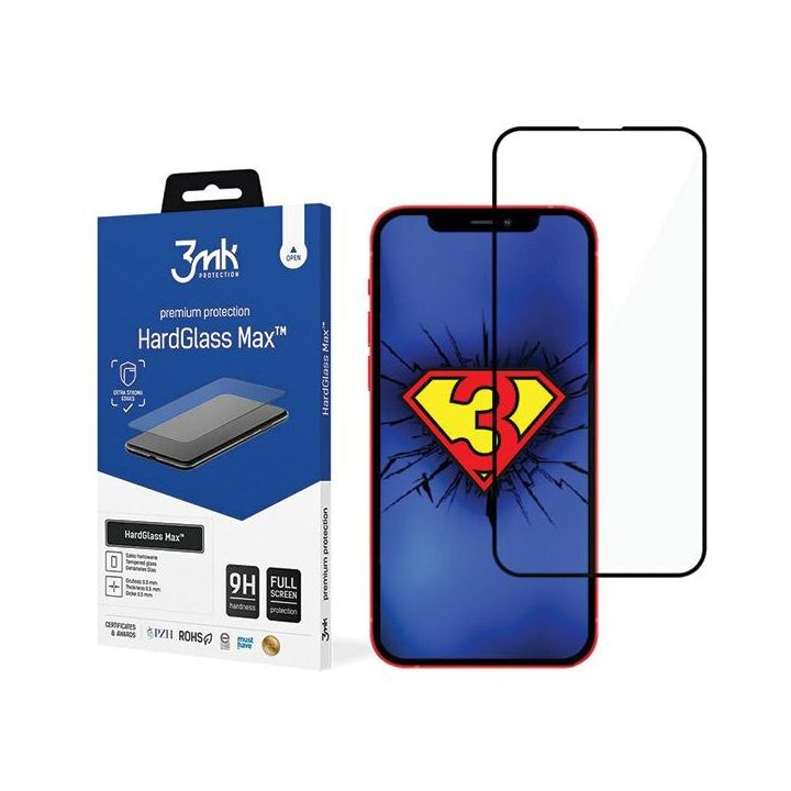 Szkło hartowane 3MK HardGlass Max do     Apple iPhone 13 czarny na NearMe.pl