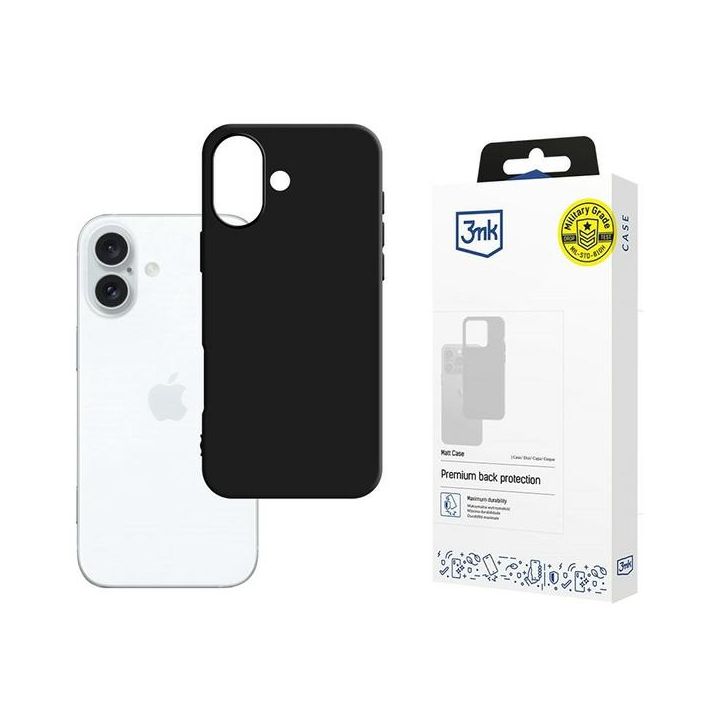 Etui 3MK Matt Case do Apple iPhone 16    Plus czarny na NearMe.pl