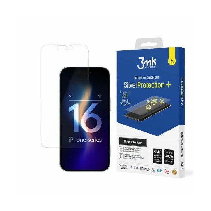 Folia antymikrobowa 3MK                  SilverProtection+ do iPhone 16 Pro 6.3" na NearMe.pl