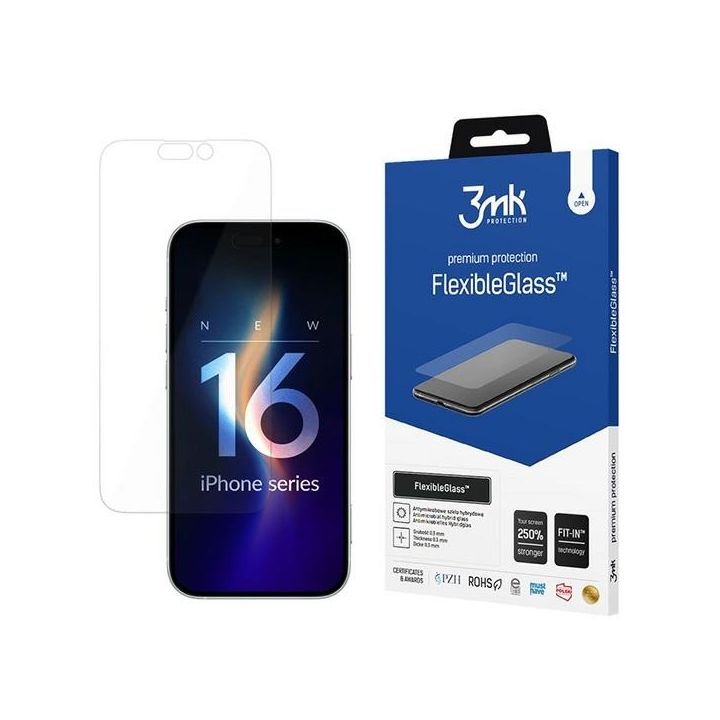 Szkło hybrydowe 3MK FlexibleGlass do     Apple iPhone 16 6.1" na NearMe.pl