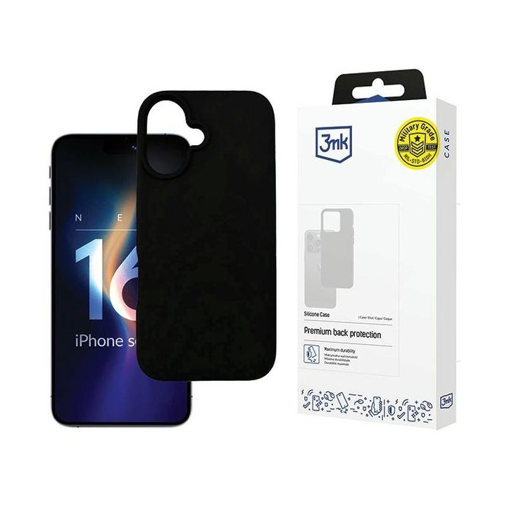 3MK Silicone Case iPhone 16 Plus 6.7" czarny/black na NearMe.pl