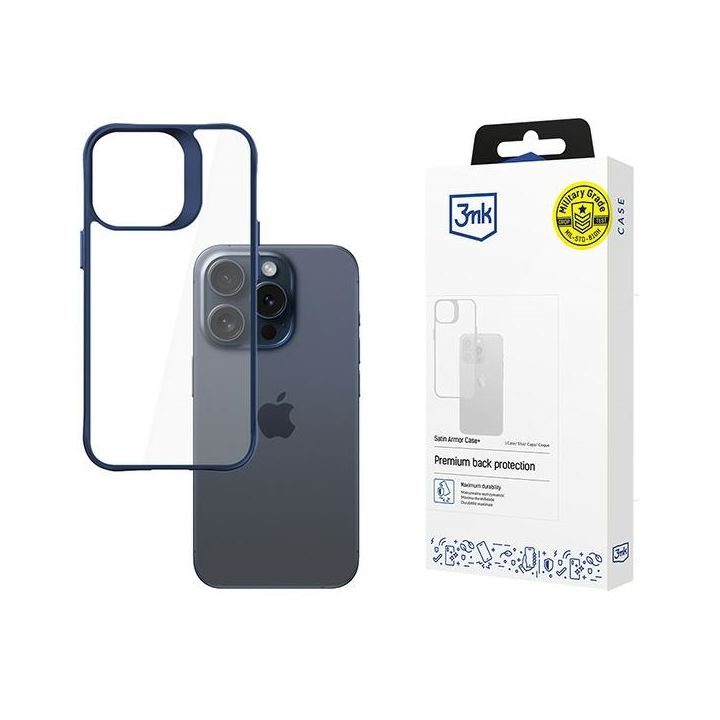 Etui 3MK Satin Armor Case+ do Apple      iPhone 15 Pro niebieski na NearMe.pl