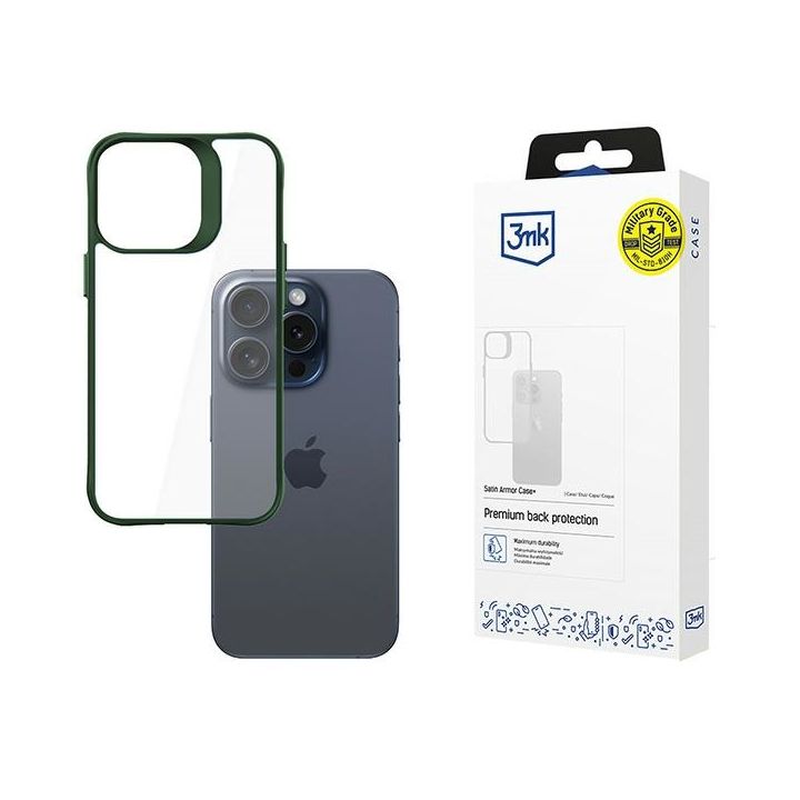 3MK Satin Armor Case+ iPhone 15 Pro zielony/green na NearMe.pl