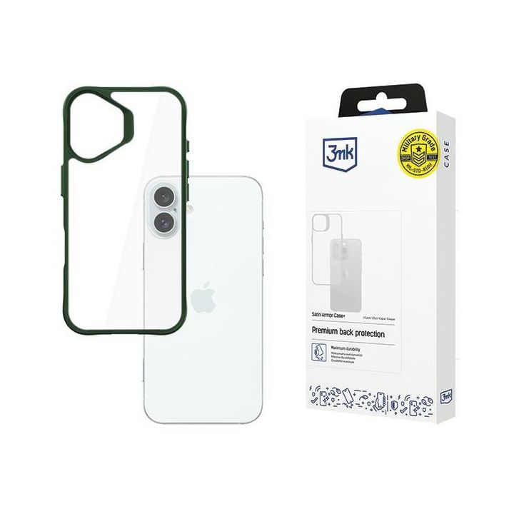 Etui 3MK Satin Armor Case+ do Apple      iPhone 16 Plus zielony na NearMe.pl
