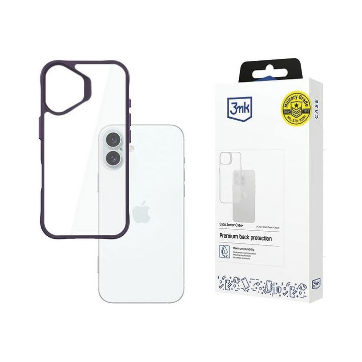 Etui 3MK Satin Armor Case+ do Apple      iPhone 16 Plus fioletowy na NearMe.pl