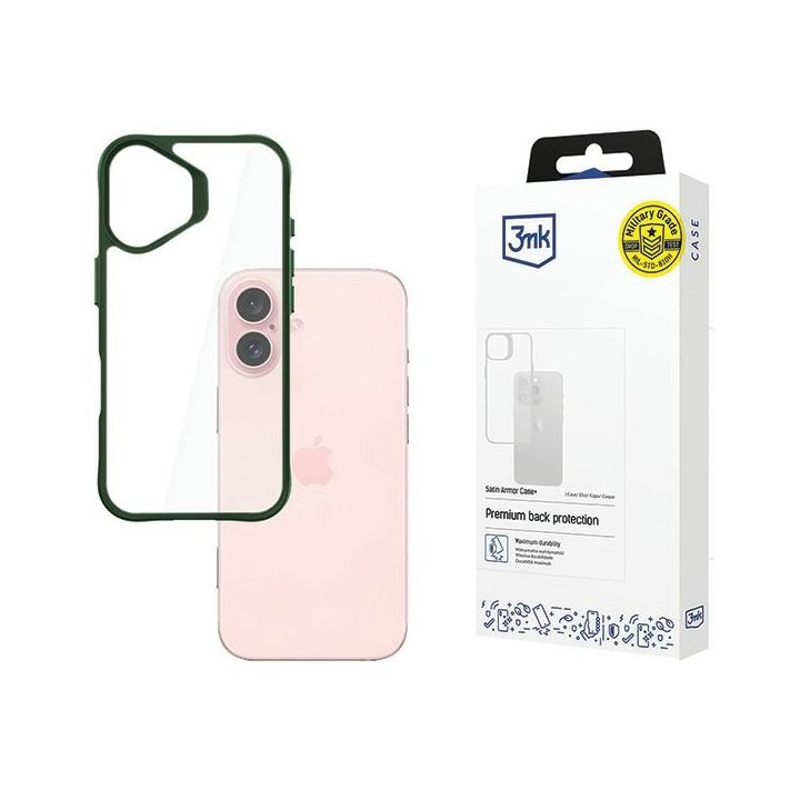 Etui 3MK Satin Armor Case+ do Apple      iPhone 16 zielony na NearMe.pl
