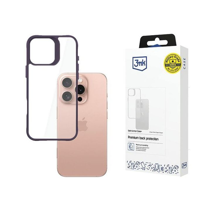 Etui 3MK Satin Armor Case+ do Apple      iPhone 16 Pro fioletowy na NearMe.pl