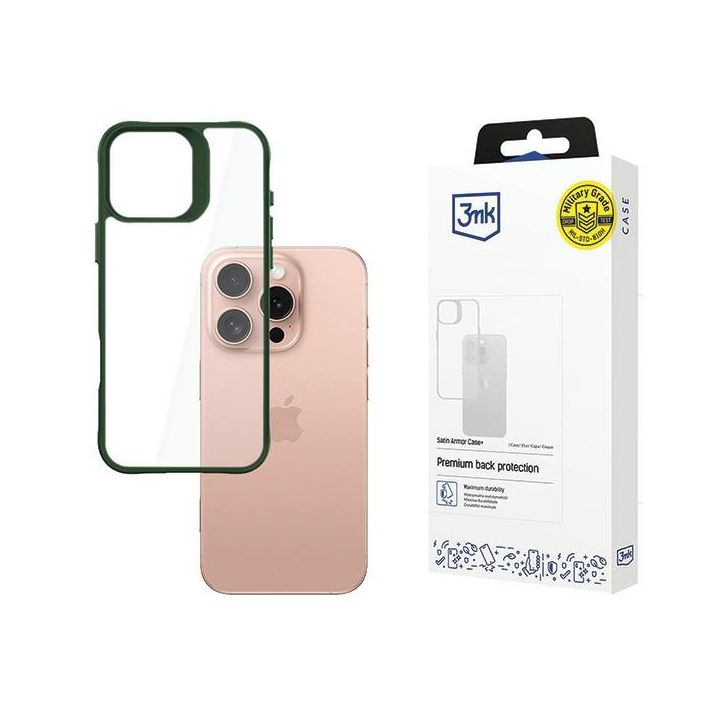 Etui 3MK Satin Armor Case+ do Apple      iPhone 16 Pro zielony na NearMe.pl