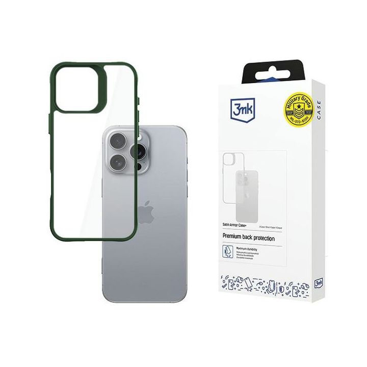 Etui 3MK Satin Armor Case+ do Apple      iPhone 16 Pro Max zielony na NearMe.pl
