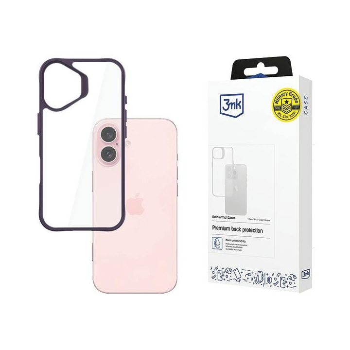 Etui 3MK Satin Armor Case+ do Apple      iPhone 16 fioletowy na NearMe.pl