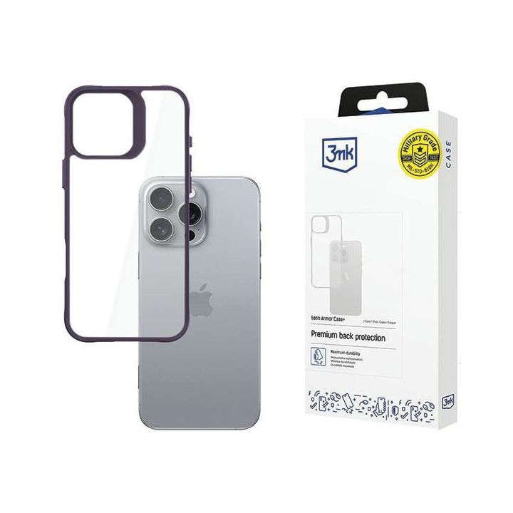 Etui 3MK Satin Armor Case+ do Apple      iPhone 16 Pro Max fioletowy na NearMe.pl