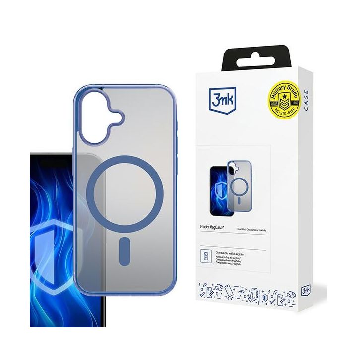 Etui 3MK Frosty MagCase do Apple iPhone  16 niebieski na NearMe.pl