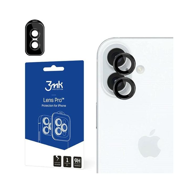 Ochrona na obiektyw aparatu 3MK Lens     Protection Pro do Apple iPhone 16/ 16 Plus Black na NearMe.pl