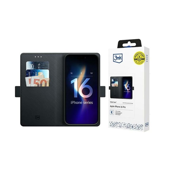 Etui 3MK Wallet Case do Apple iPhone 16  Pro Max czarny na NearMe.pl