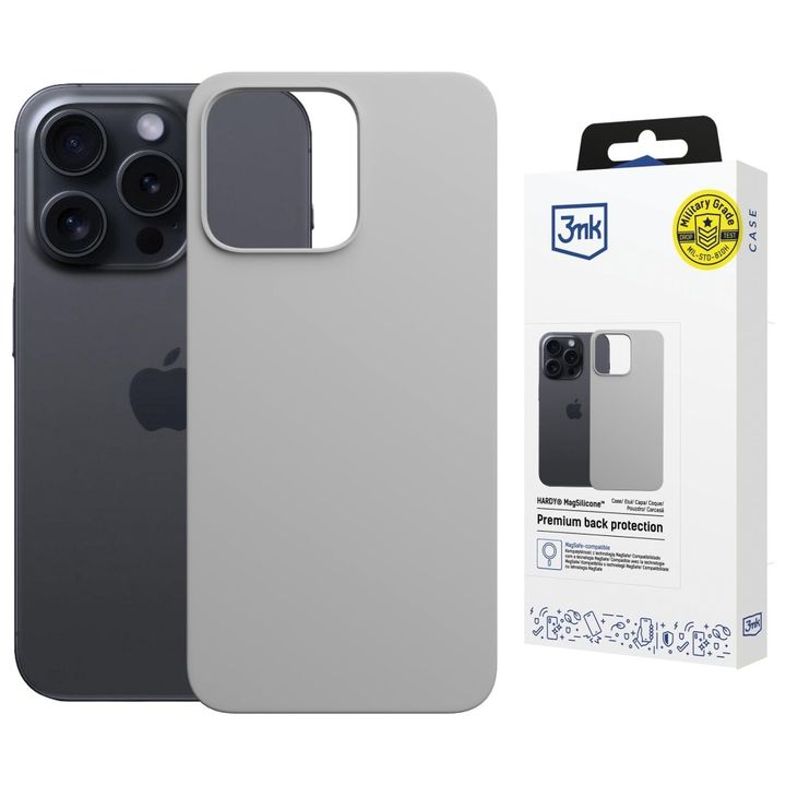 Etui 3MK Hardy MagSilicone do Apple      iPhone 16 Pro tytanowy na NearMe.pl