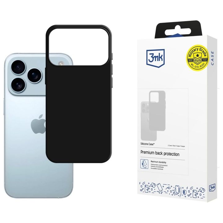 Etui 3MK Silicone Case do Apple iPhone   17 Pro Max czarny na NearMe.pl