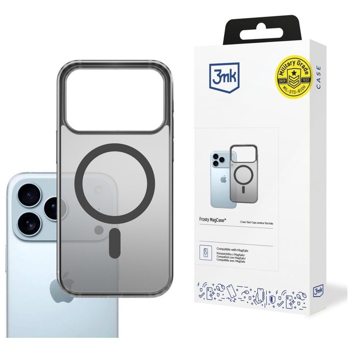 Etui 3MK Frosty MagCase do Apple iPhone  17 Pro Max czarny na NearMe.pl