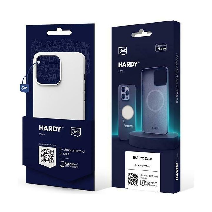 Etui 3MK Hardy Case MagSafe do Apple     iPhone 15 srebrno-biały na NearMe.pl