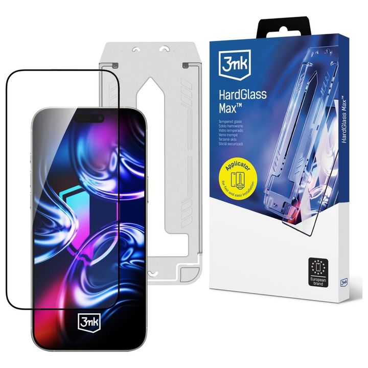 Szkło hartowane 3MK HardGlass Max        z aplikatorem do Apple iPhone 16 Pro/17 na NearMe.pl
