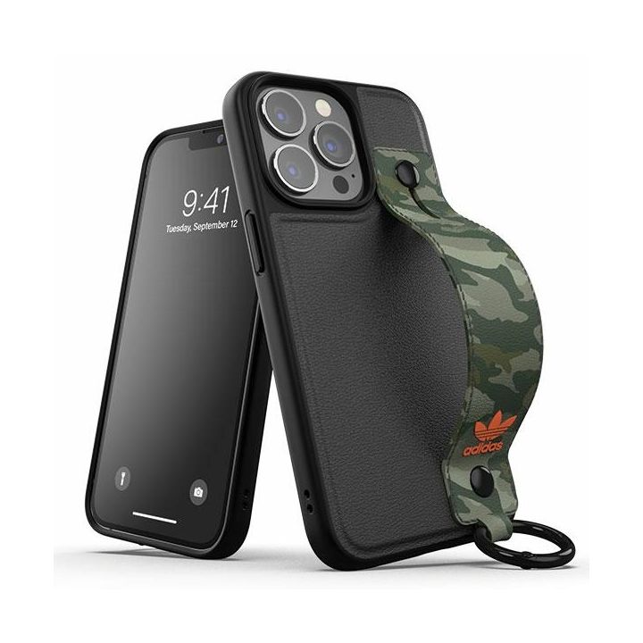 Adidas OR Hand Strap Case iPhone 13 Pro/13 6,1" czarno-zielony/black-green 47111 na NearMe.pl