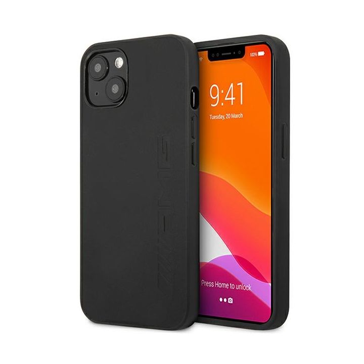 AMG AMHCP14SDOLBK iPhone 14 / 15 / 13 6.1" czarny/black hardcase Leather Hot Stamped na NearMe.pl