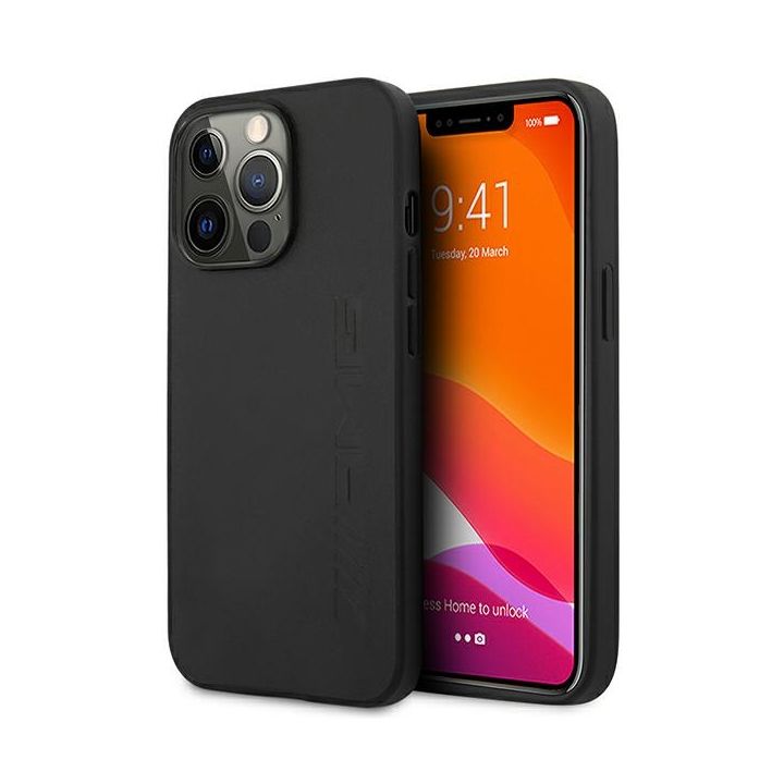 AMG AMHCP14LDOLBK iPhone 14 Pro 6,1" czarny/black hardcase Leather Hot Stamped na NearMe.pl