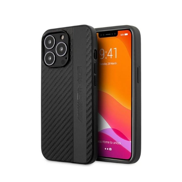 AMG AMHCP13LBLSCA iPhone 13 Pro / 136,1" czarny/black hardcase Carbon Stripe&Embossed na NearMe.pl