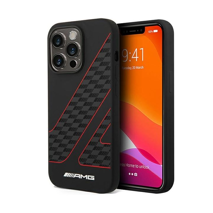 AMG AMHMP14X2SCFR iPhone 14 Pro Max 6,7"czarny/black hardcase Checkered Flag Pattern MagSafe na NearMe.pl