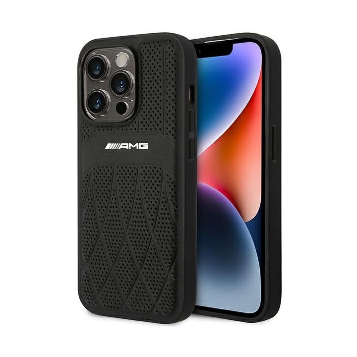 AMG AMHMP14LOSDBK iPhone 14 Pro 6.1" czarny/black hardcase Leather Curved Lines MagSafe na NearMe.pl