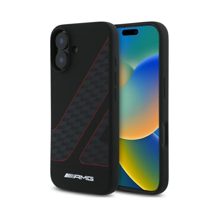 AMG AMHMP16S2SCFR iPhone 16 6,1"         czarny/black hardcase Checkered Flag Pattern MagSafe na NearMe.pl