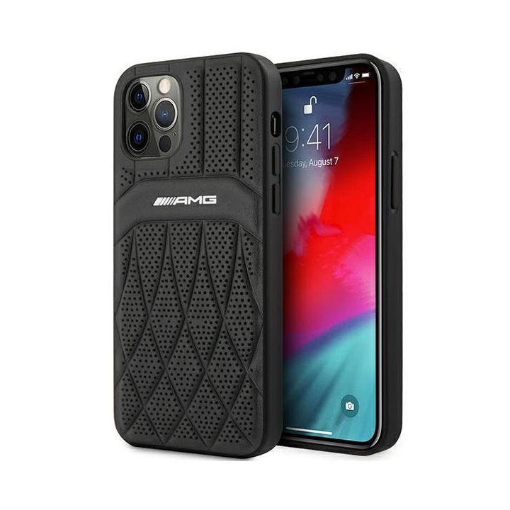 AMG AMHCP12LOSDBK iPhone 12 Pro Max6,7" czarny/black hardcase Leather Curved Lines na NearMe.pl