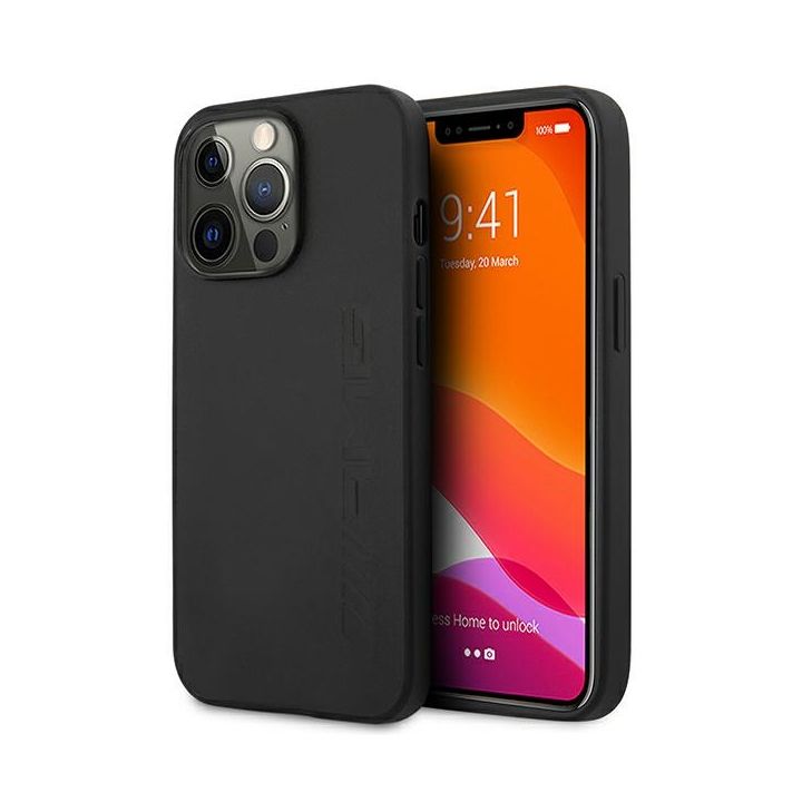 AMG AMHCP13LDOLBK iPhone 13 Pro / 136,1" czarny/black hardcase Leather Hot Stamped na NearMe.pl