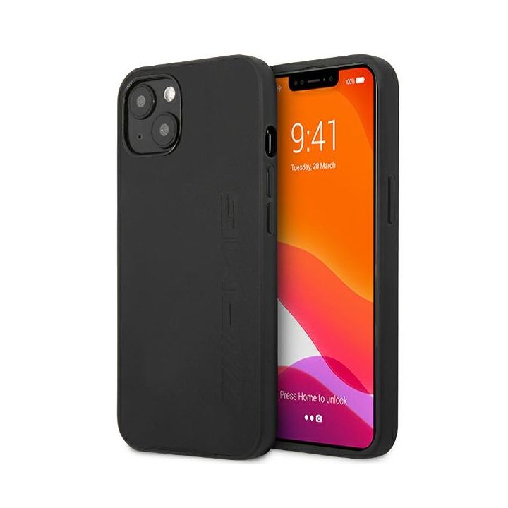 AMG AMHCP13MDOLBK iPhone 13 / 14 / 156.1" czarny/black hardcase Leather Hot Stamped na NearMe.pl