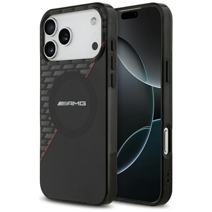 Etui AMG Double Layer Transparent Rhombs MagSafe do iPhone 17 Pro Max czarny/czerwony na NearMe.pl