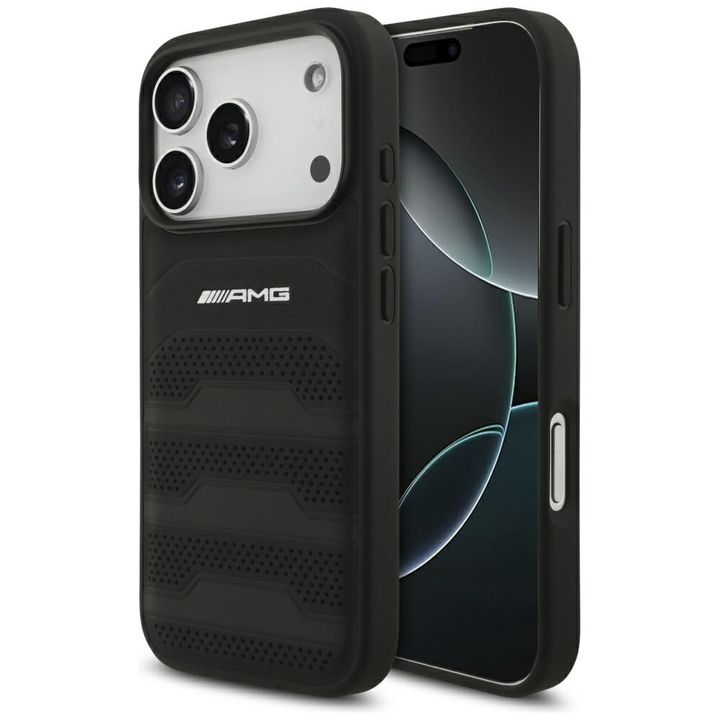 Etui AMG Leather Debossed Lines Logo do  iPhone 17 Pro czarny na NearMe.pl
