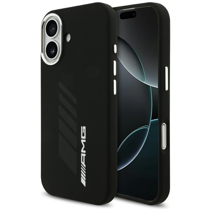 Etui AMG Silicone Oversize Rhombs        MagSafe do iPhone 17 czarny na NearMe.pl