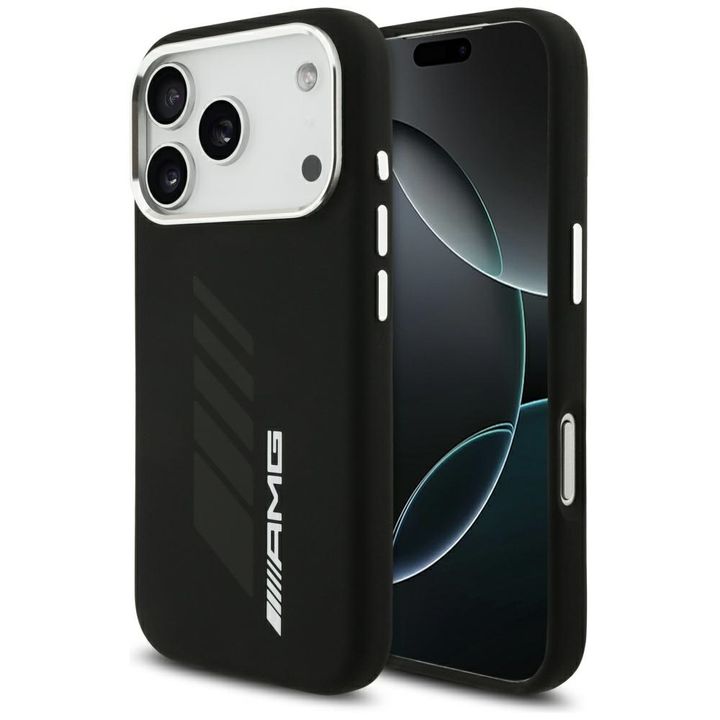 Etui AMG Silicone Oversize Rhombs        MagSafe do iPhone 17 Pro czarny na NearMe.pl