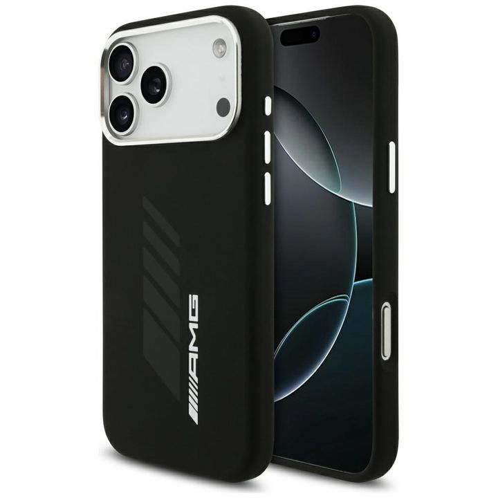 Etui AMG Silicone Oversize Rhombs        MagSafe do iPhone 17 Pro Max czarny na NearMe.pl