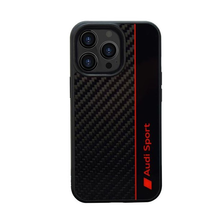 Audi Carbon Fiber Stripe iPhone 13 Pro Max 6.7" czarny/black hardcase AUS-TPUPCIP13PM-R8/D1-BK na NearMe.pl