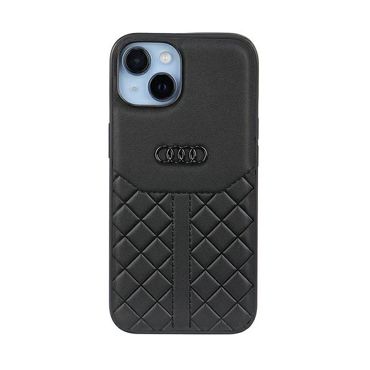 Audi Genuine Leather iPhone 14 / 15 / 13 6.1" czarny/black hardcase AU-TPUPCIP14-Q8/D1-BK na NearMe.pl