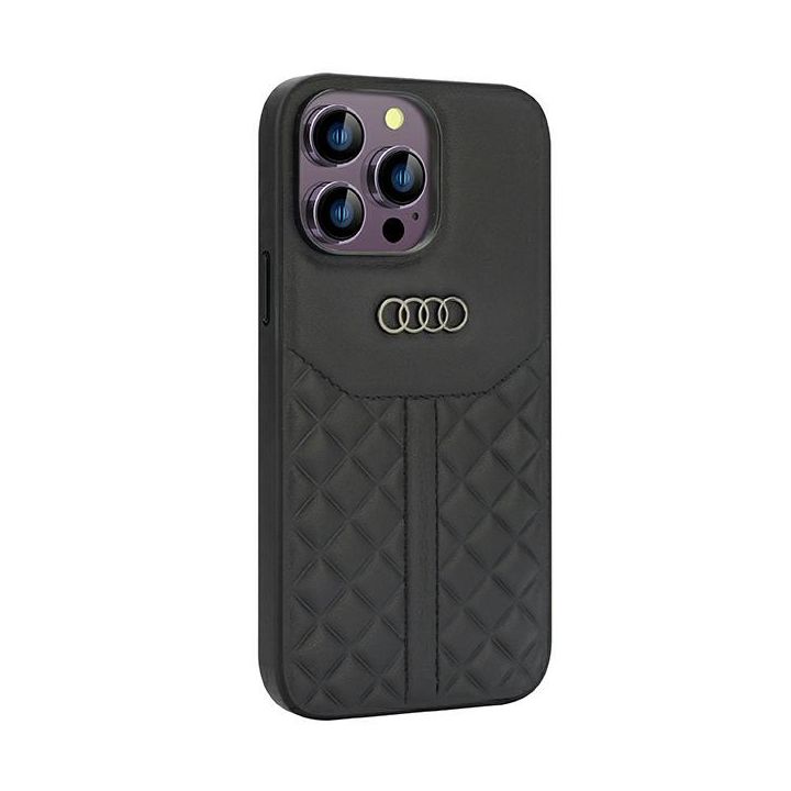 Audi Genuine Leather iPhone 14 Pro Max 6.7" czarny/black hardcase AU-TPUPCIP14PM-Q8/D1-BK na NearMe.pl